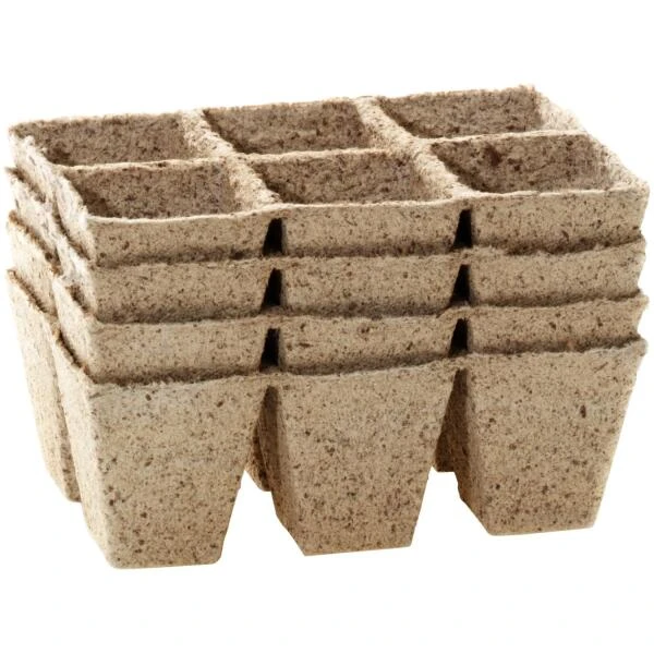 Vezelpotjes Vierkant Biologisch Afbreekbaar - 6 × 6 Cm - Set Van 24 Stuks 1 Vezelpotjes Vierkant Biologisch Afbreekbaar - 6 × 6 Cm - Set Van 24 Stuks