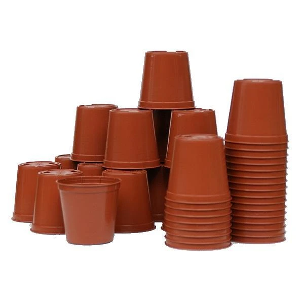 Kweekpotjes Rond Kunststof - 6 Cm - Set Van 40 Stuks 1 Kweekpotjes Rond Kunststof - 6 Cm - Set Van 40 Stuks