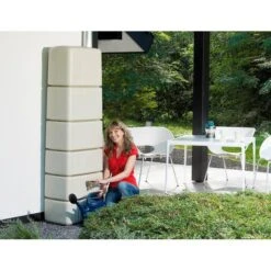 Regenton Muurmodel SLIM 650 Liter + Kraan - Zand -Tuinadvies Winkel regenton muurm slim 650l zand kraan 1603720693 600