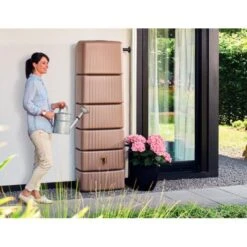 Regenton Muurmodel Slim 650 Liter + Kraan - Taupe -Tuinadvies Winkel regenton muurmodel slim 650l taupe kr 1603726255 600