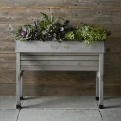 Vegtrug Verhoogde Kweektafel Grijs - 100 × 80 × 80 Cm -Tuinadvies Winkel vegtrug grijs 1 m 1517220431 1 600